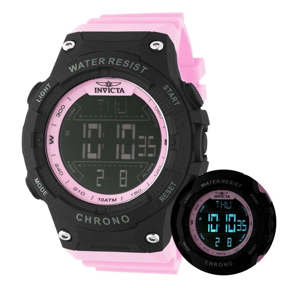 Invicta Men’s Racing Series Pink and Black Digital Watch. New with Warranty. - Picture 4 of 4